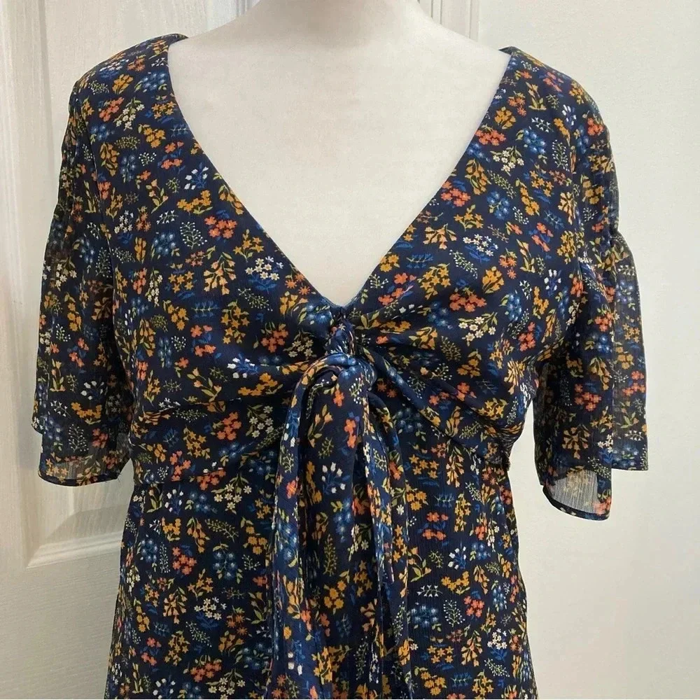 Madewell Cross-Front Mini Dress in Garden Party